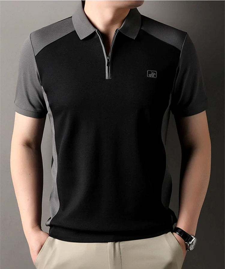 Stallion Crest Zip Polo T-Shirt - Image 3